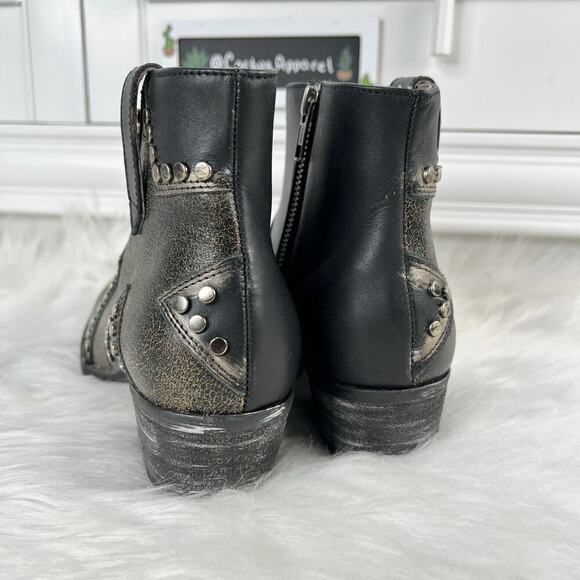 New Women’s Circle G By Corral Black Star Inlay & Studs Ankle Boots Size 8.5 - Picture 7 of 9